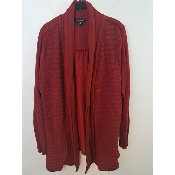 Lucky Brand Women's Red Open Front Long Sleeve Cardigen Size XL - Picture 1 of 5